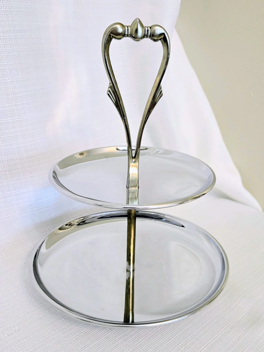 Kromex Two Tier Tidbit Handled Serving Tray Hordeorve Vanity Dresser Makeup